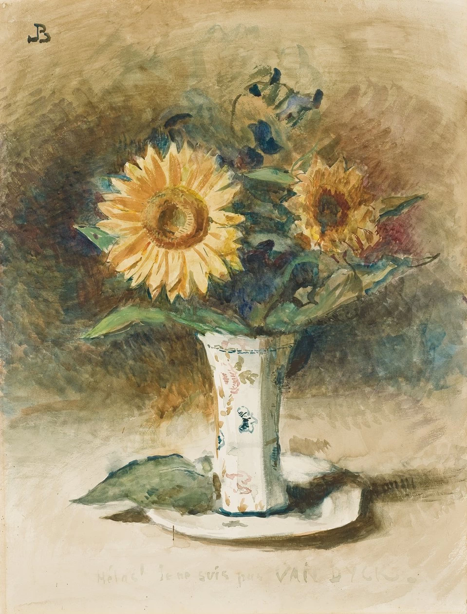 Léon Bonnat - due girasoli in un vaso